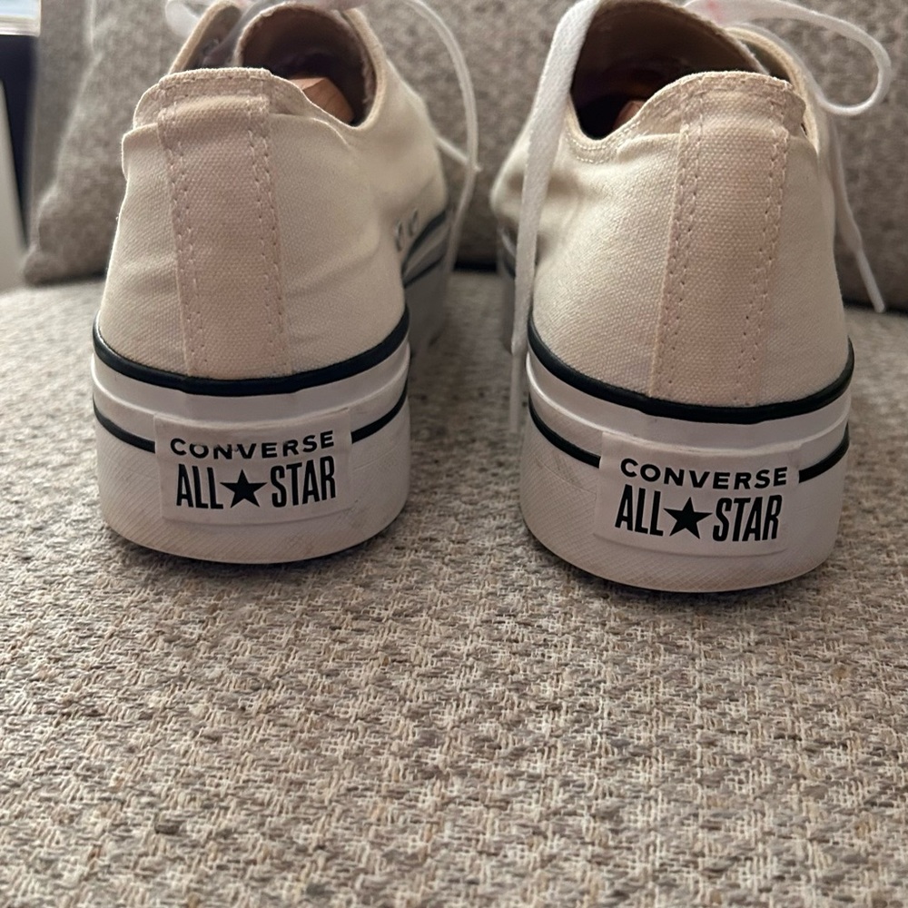 Classic Platform Canvas Sneakers in Cream - Picture 4 of 9